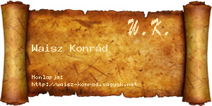 Waisz Konrád névjegykártya